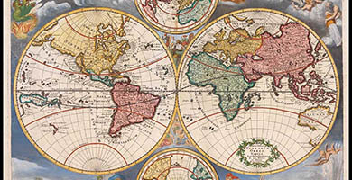 0259 32 Nova Totius Terrarum Orbis Tabula Amstelaedamiper F.de Wit.ex Officina R..& I. Ottens 1745