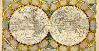 0273 42 Anewandcorrectmapoftheworld- Trade Winddirections Wilkinson  Robert1770