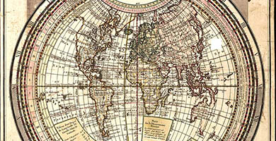 0275 43 Globe Platou Mappe- Monde A. Duplessy1780