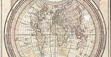 0276 43a Globe Platou Mappe- Monde A. Duplessy1780